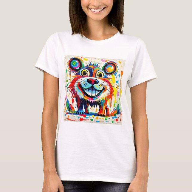 Camiseta Design de abstrato de arte colorida (Frente)
