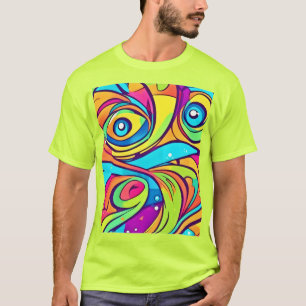 Camiseta Design de Abstrato de olhos vibrantes