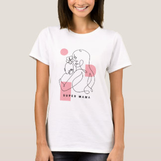Camiseta Design de abstrato moderno da Super Mama