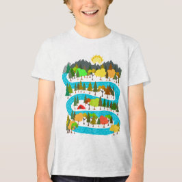 Camiseta Design de Acampamento à Beira de Rio