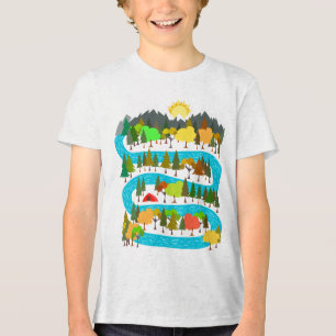 Camiseta Design de Acampamento à Beira de Rio