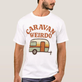 Camiseta Design de Acampamento Caravana Weirdo Retro