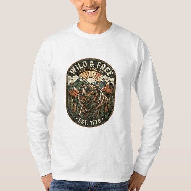 Camiseta Design de Acampamento Retrô para Amantes de Nature (Frente)
