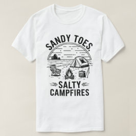 Camiseta Design de acampamento Sandy Toes Salty Campfire