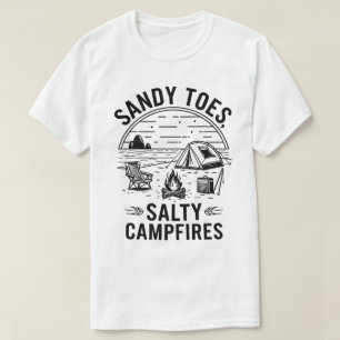 Camiseta Design de acampamento Sandy Toes Salty Campfire