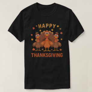 Camiseta Design de Ação de Graças Feliz pela Turquia