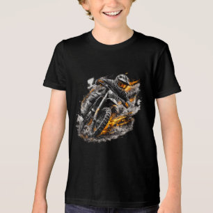 Camiseta Design de Ação de Moto Motocross Blaze Rider