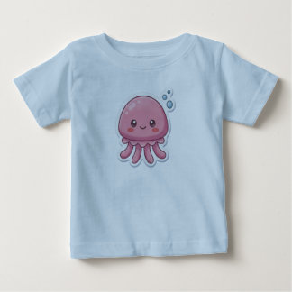 Camiseta Design de Adesivo de Água-viva Rosa Kawaii Fofa -