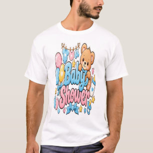 Camiseta Design de adesivo para chá de bebê fofo com ursinh