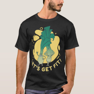 Camiseta Design de Alho-Poró Engraçado Legume