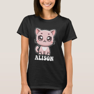 Camiseta Design de Alison Gatinho Fofo Gata para Meninas No