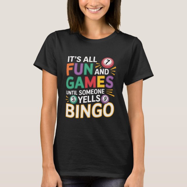 Camiseta Design de Amante de Bingo Engraçado – Presente par (Frente)