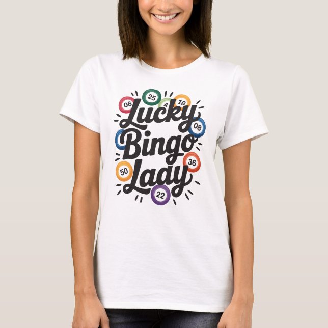 Camiseta Design de Amante de Bingo Engraçado – Presente par (Frente)