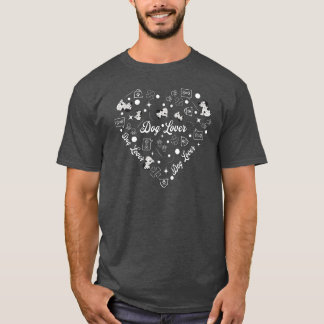 Camiseta Design de Amante de Cachorro em Formato de Coração