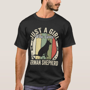 Camiseta Design de Amante de Cachorro Menina Pastor Alemão