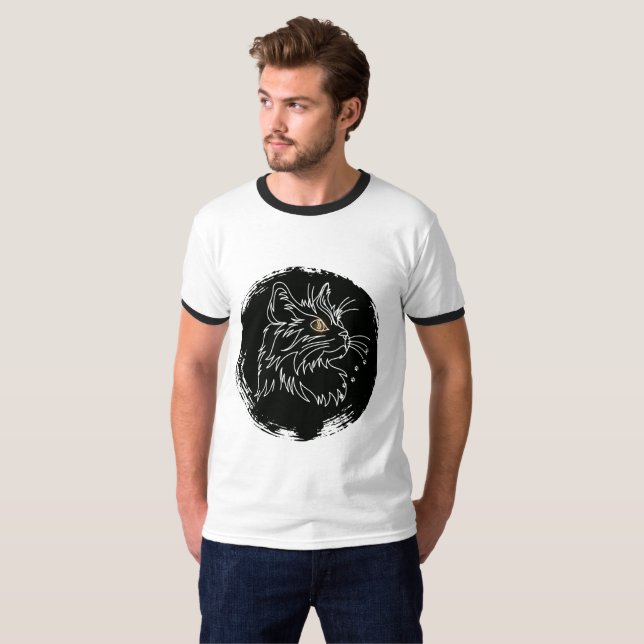 Camiseta Design de Amante de Gato Cortado (Frente Completa)