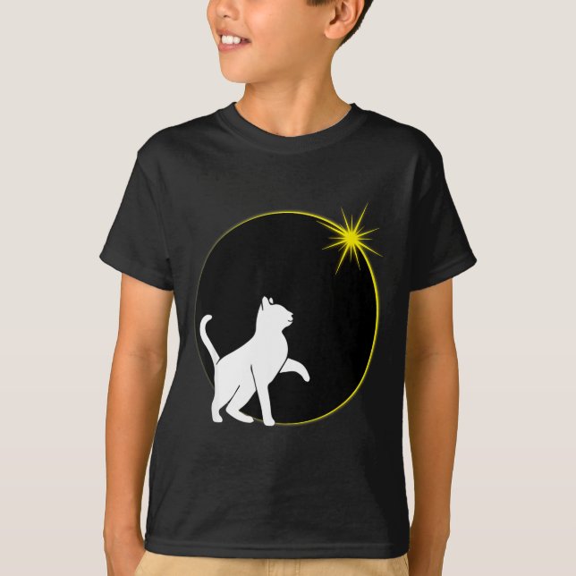 Camiseta Design de Amante de Gato de Eclipse Solar (Frente)