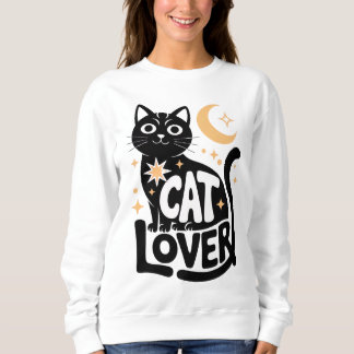 Camiseta Design de Amante de Gato Preto com Magia Celestial