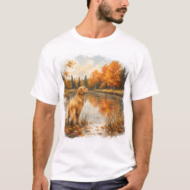 Camiseta Design de Amante de Pet Retriever Dourado