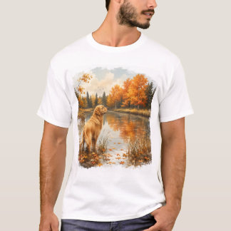 Camiseta Design de Amante de Pet Retriever Dourado