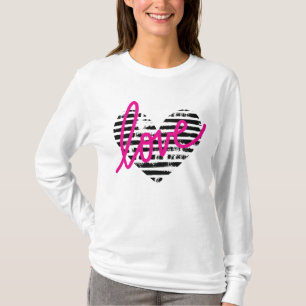 Camiseta Design de Amor com Coração Striped