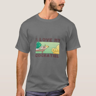 Camiseta Design De Amor De Cockatiel Bird Para Proprietário