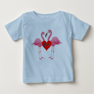 Camiseta Design de Amor Flamingo Rosa - Baby Fine Jersey T-