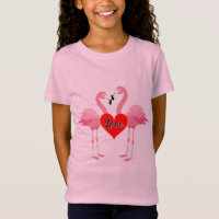 Design de Amor Flamingo Rosa - T-S Fino Jersey - R