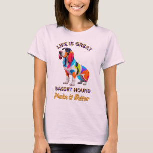 Camiseta Design de anéis de caça de basset