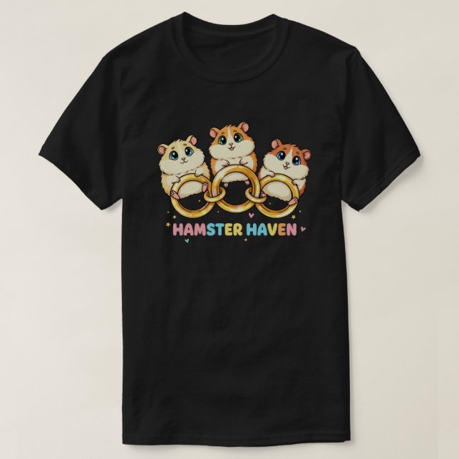 Camiseta Design de Anel Fofo do Refúgio do Hamster (Frente do Design)