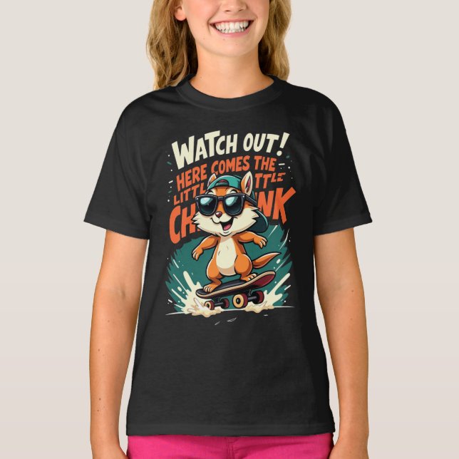 Camiseta 🐿️Design de Animais de Desenho Animado Fofo de Es (Frente)
