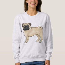 Camiseta Design de Animal da Raça de Cachorro Pug Cor de Co