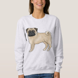 Camiseta Design de Animal da Raça de Cachorro Pug Cor de Co
