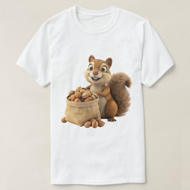Camiseta Design de Animal Esquilo Fofo (Frente do Design)