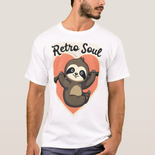 Camiseta Design de Animal Retro Fofo Amante de Preguiça Vin