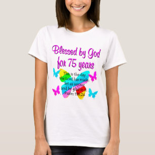 CAMISETA DESIGN DE ANIVERSÁRIO DE 75° ANIVERSÁRIO ABERTO