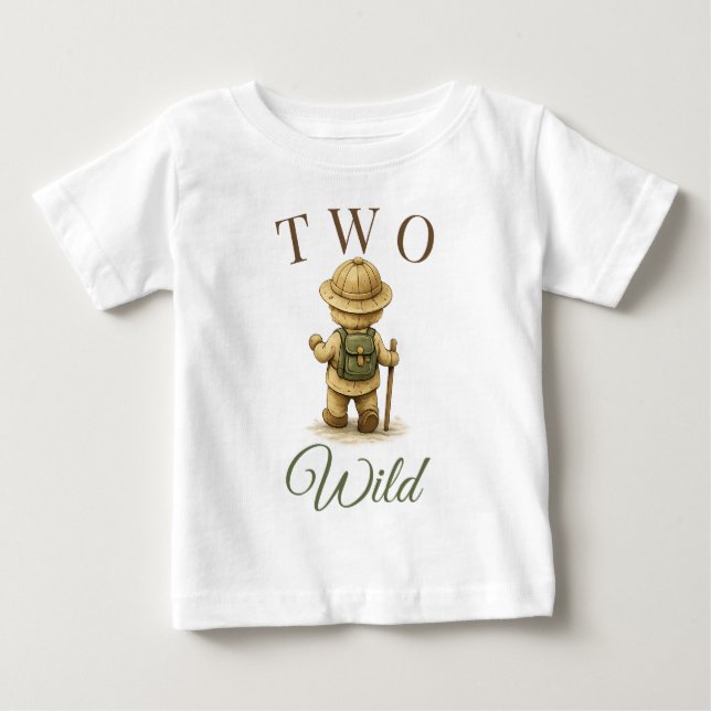Camiseta Design de aniversário do urso explorador Boho (Frente)
