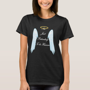 Camiseta Design de anjo engraçado com asas legal e halo