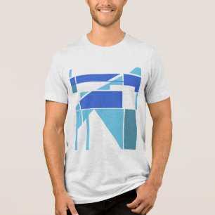 Camiseta Design de aparência do MCM Geométrico Bluer Light 