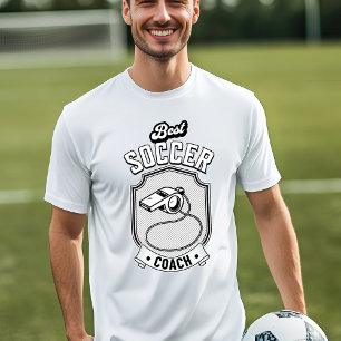 Camiseta Design de apito de treinador de melhor futebol