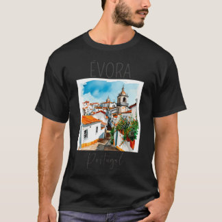 Camiseta Design de Aquarela De Vora - Portugal