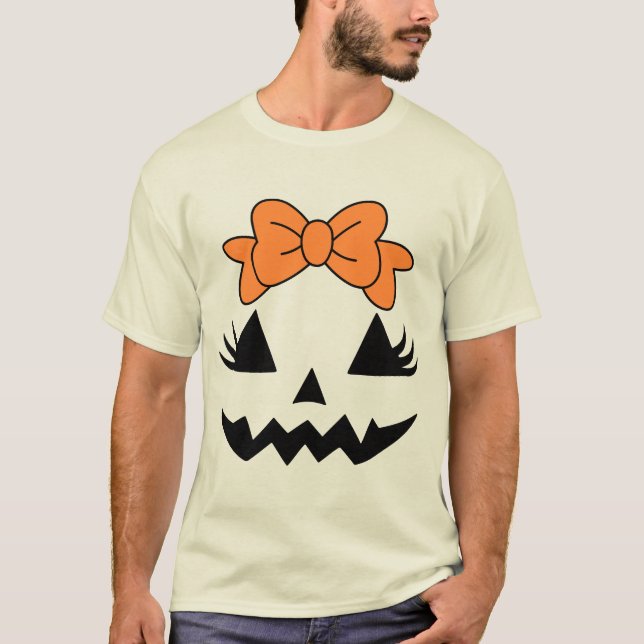 Camiseta Design de Arco Laranja Bril para o Dia das Bruxas (Frente)