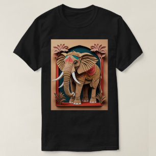 Camiseta Design de Arte 3D do Elefante Indiano
