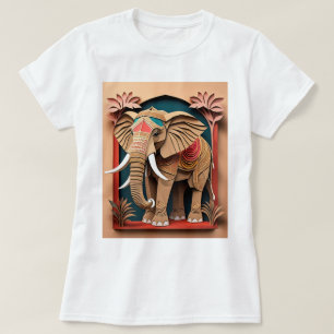 Camiseta Design de Arte 3D do Elefante Indiano