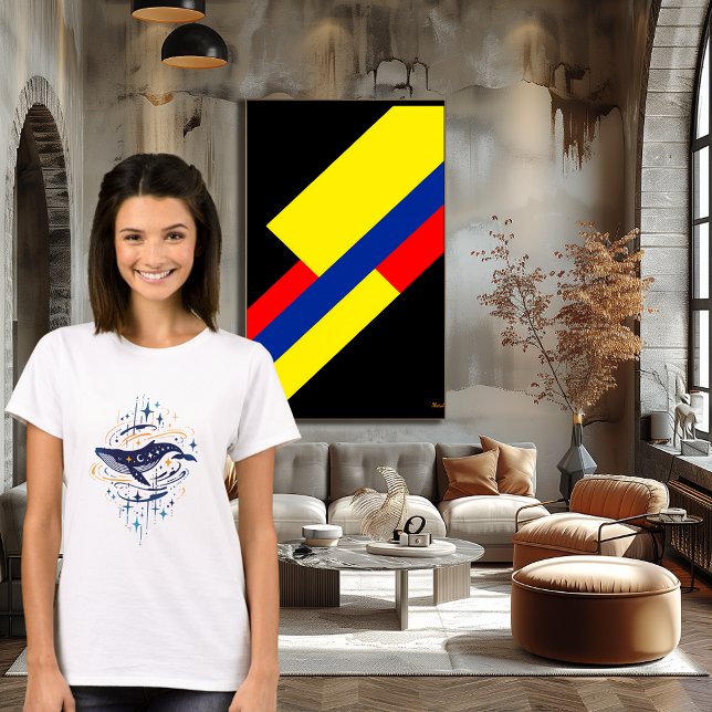 Camiseta Design de Arte Abstrata de Baleia Celestial (Criador carregado)