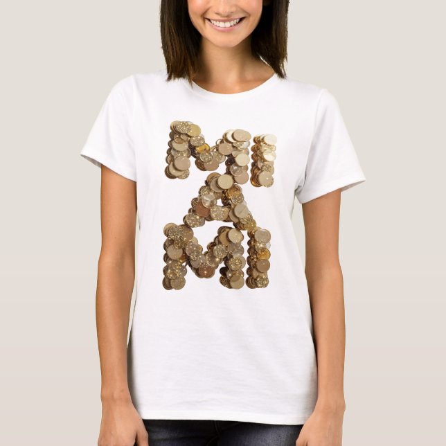 Camiseta Design de ARTE ABSTRATA em Ouro Moderno (Frente)