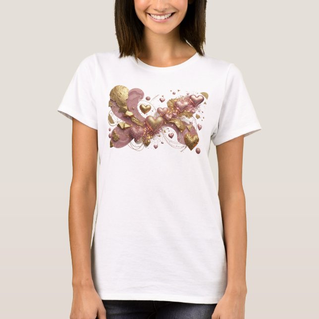 Camiseta Design de ARTE ABSTRATA Laranja Atraente (Frente)