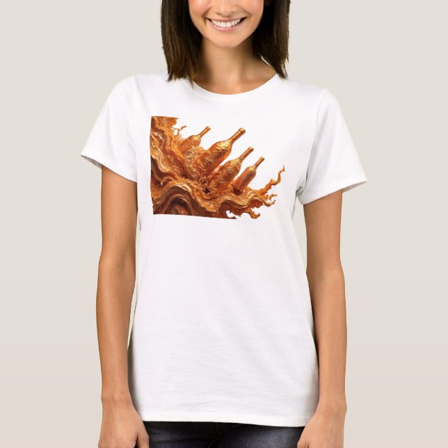 Camiseta Design de ARTE ABSTRATA Laranja Dinâmico (Frente)