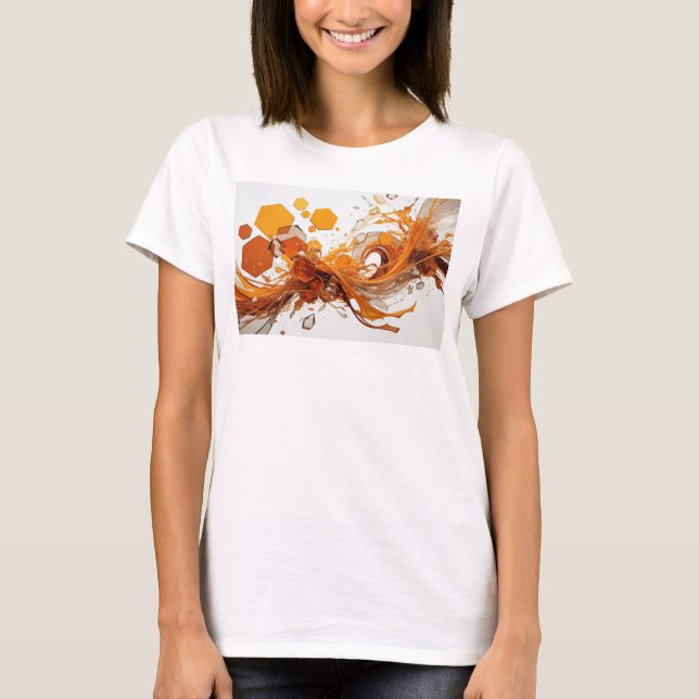 Camiseta Design de ARTE ABSTRATA Laranja Snappy (Frente)