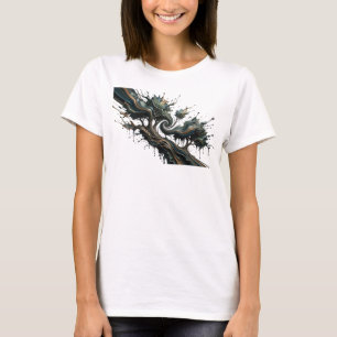 Camiseta Design de ARTE ABSTRATA Prateado Elegante